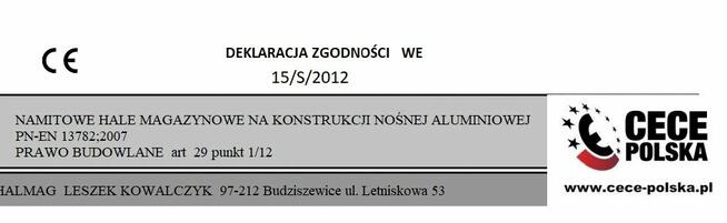 Hala namiotowa konstrukcja aluminiowa dwuspadowa 25x50x4m