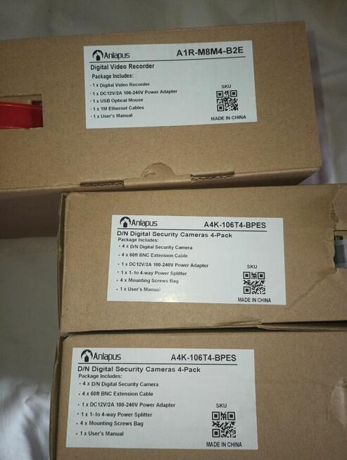 Zestaw 8 kamer, nagrywarka, zasilanie, okablowanie. Okazja!