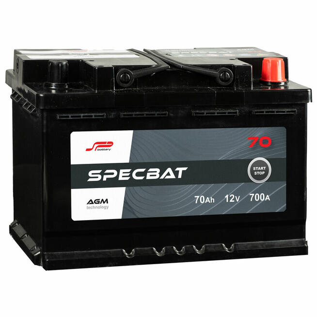 Akumulator SPECBAT AGM START&STOP 70Ah 700A Prawy Plus