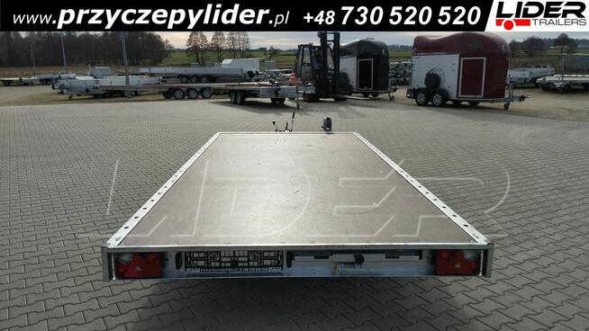 TM-373 przyczepa CarKeeper 460x203cm, laweta płaska uchylna