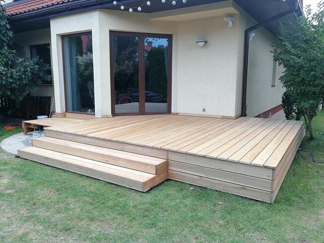 Drewniane tarasy, elewacje