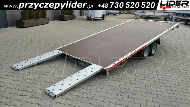 TM-373 przyczepa CarKeeper 460x203cm, laweta płaska uchylna