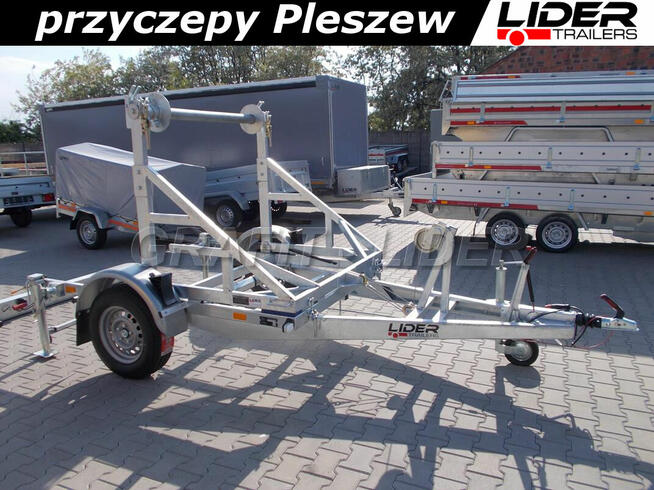 LT-011 przyczepa 230 x 140/150cm, kablowa do przewozu bębna