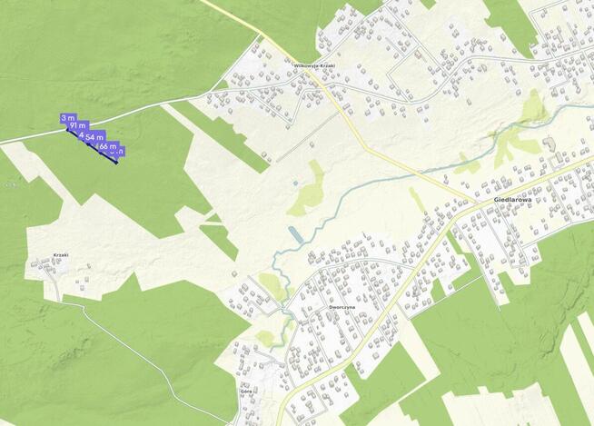 SPRZEDAM DZIAŁKI LEŚNE GIEDLAROWA.