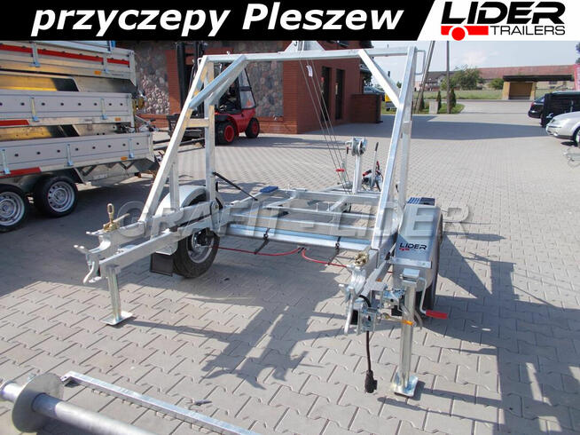 LT-011 przyczepa 230 x 140/150cm, kablowa do przewozu bębna