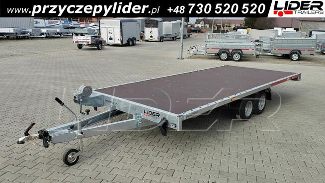 TM-373 przyczepa CarKeeper 460x203cm, laweta płaska uchylna