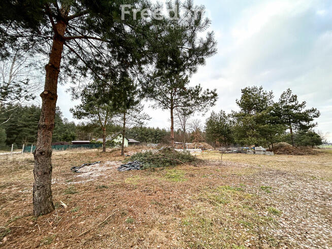 Działka w otoczeniu lasu z rozpoczętą budową
