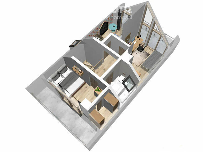 Działka w otoczeniu lasu z rozpoczętą budową