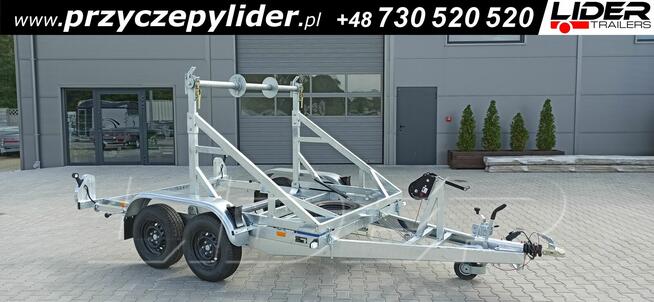LT-185 przyczepa 305x180x170cm, kablowa do przewozu bębna