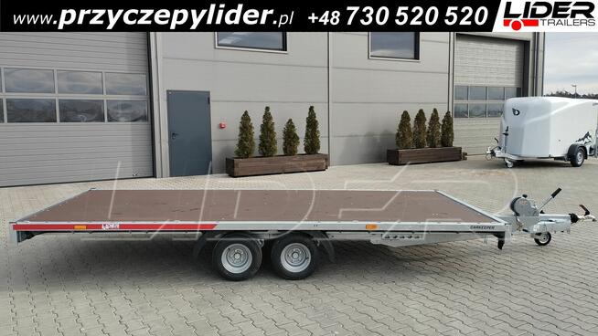 TM-373 przyczepa CarKeeper 460x203cm, laweta płaska uchylna