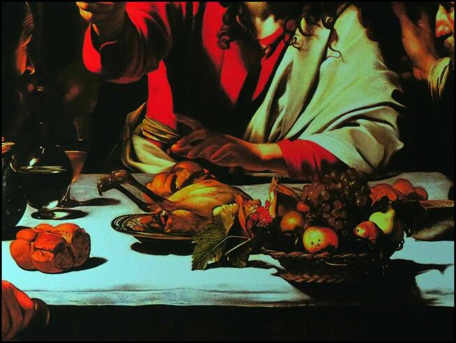 Obraz na płótnie - Caravaggio, Wieczerza w Emaus, 45x65cm