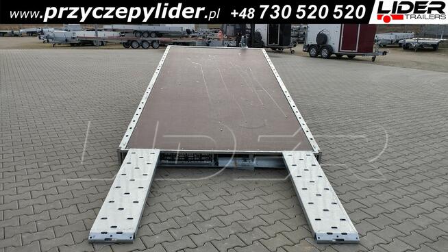 TM-373 przyczepa CarKeeper 460x203cm, laweta płaska uchylna