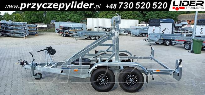 LT-185 przyczepa 305x180x170cm, kablowa do przewozu bębna