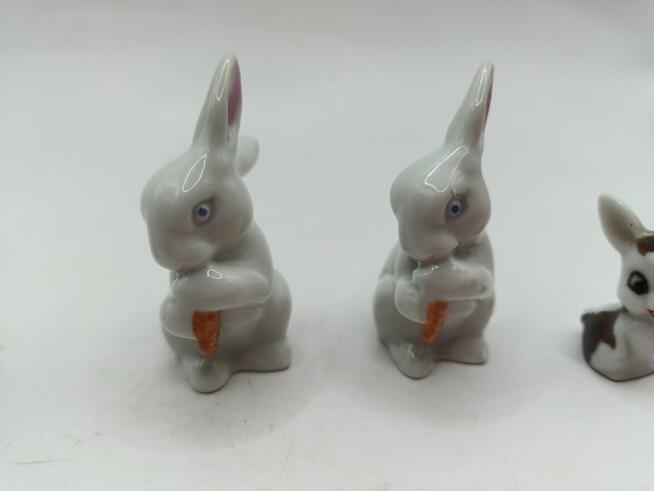Figurki mini króliki zajączki