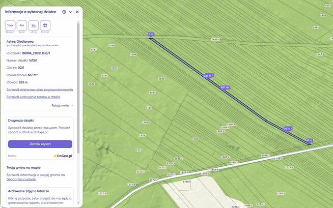 SPRZEDAM DZIAŁKI LEŚNE GIEDLAROWA.