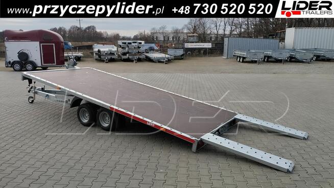 TM-373 przyczepa CarKeeper 460x203cm, laweta płaska uchylna