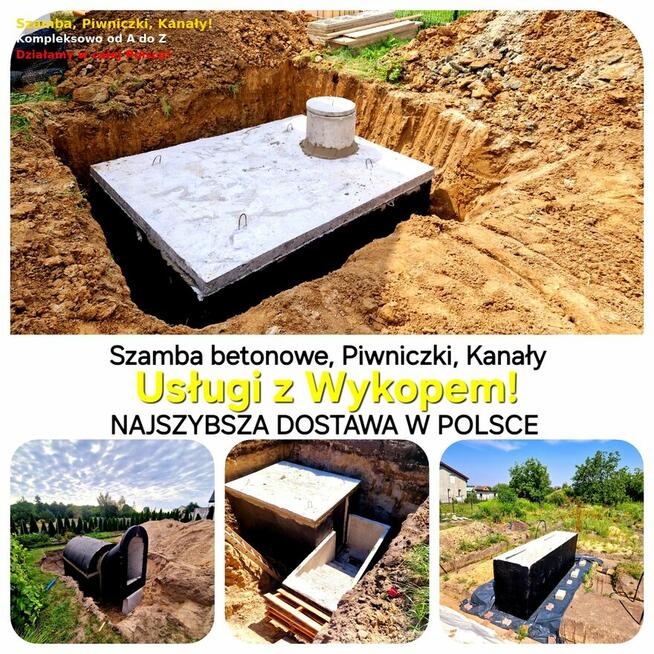 Szambo betonowe 10m3 Zbiorniki na deszczówkę z Wykopem