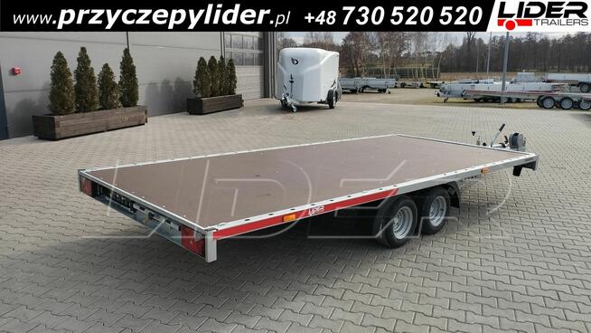 TM-373 przyczepa CarKeeper 460x203cm, laweta płaska uchylna