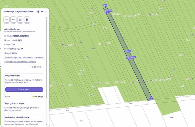 SPRZEDAM DZIAŁKI LEŚNE W GIEDLAROWEJ