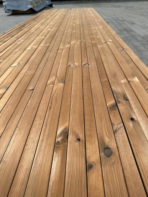 Deska thermo termo sosna lamela kantówka półromb 28x42mm