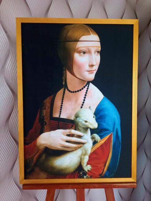 Obraz na płótnie - Dama z gronostajem, Vinci, 50x70cm