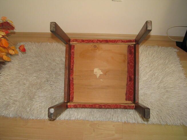 Solidne, drewniane krzesło tapicerowane PRL, Zamojskie FM