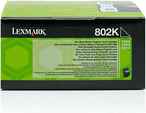 Czarny Toner Lexmark 80C20K0 802K Black 1 000 stron Oryginal