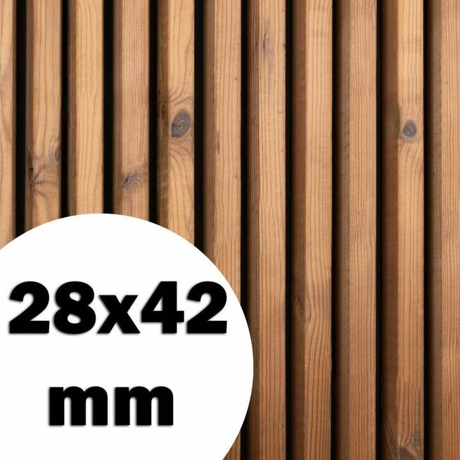 Deska thermo termo sosna lamela kantówka półromb 28x42mm