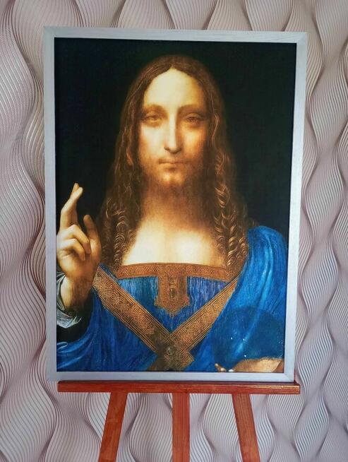 Obraz na płótnie - Salvator Mundi, Leonardo da Vinci, 50x70cm
