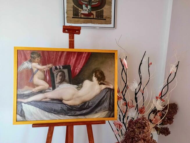 Obraz na płótnie - Wenus z lustrem - Diego Velázquez , 50x70cm