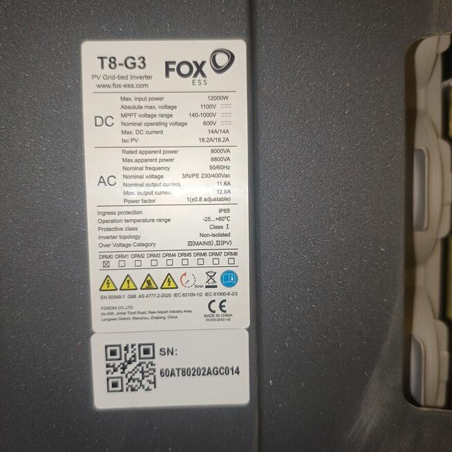 Sprzedam falownik Foxess T8 G3-8KW