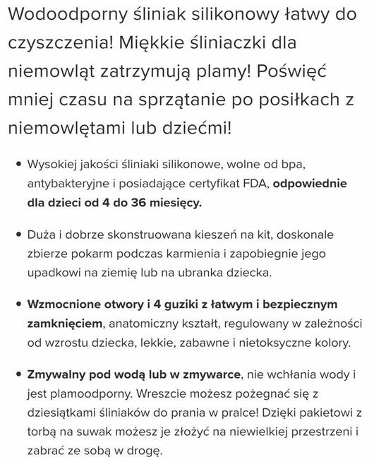 2 sylikonowych śliniaki