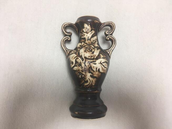 Stary bukłak karafka Lew porcelit kamionka i gratis