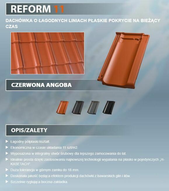DACHÓWKA ceramiczna płaska Wienerberger Bogen niemiecka
