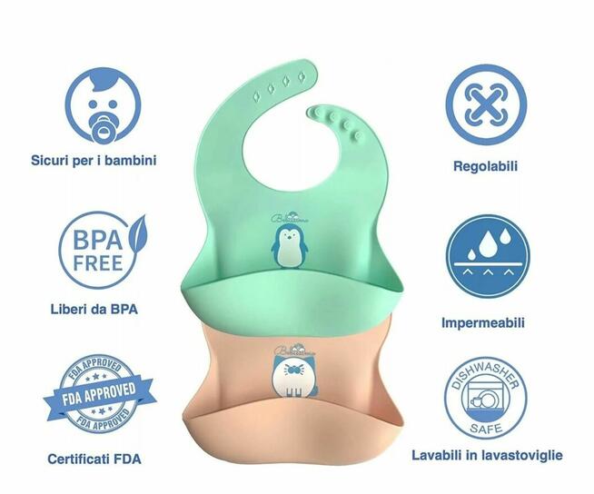 2 sylikonowych śliniaki