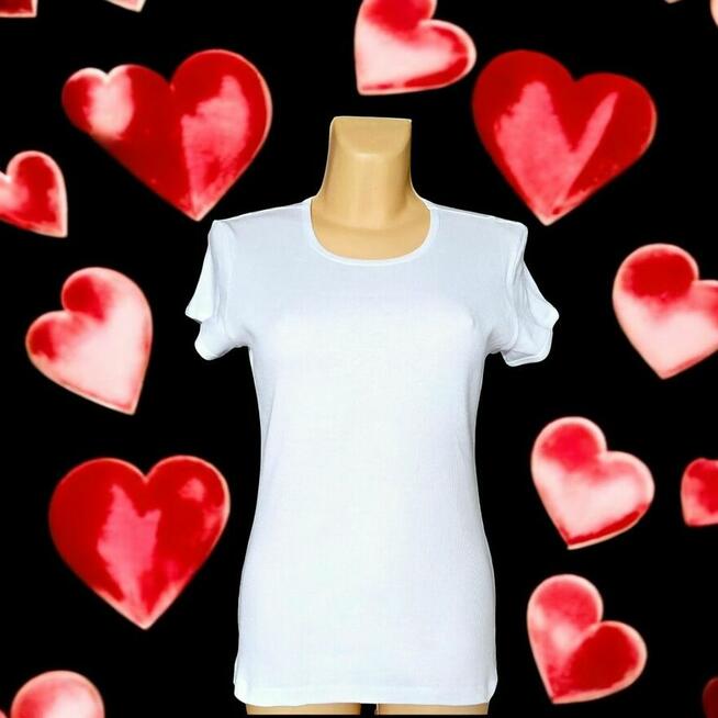 Koszulka damska Blackspade prążkowana biała XL