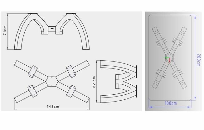 Noga stołu biurka rama stolika meble biuro pająk glamour