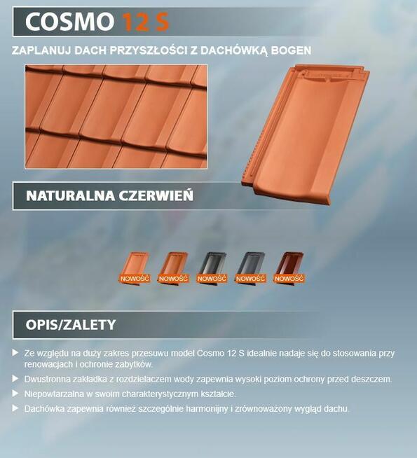 Dachówka ceramiczna niemiecka BOGEN płaska falista marsylka