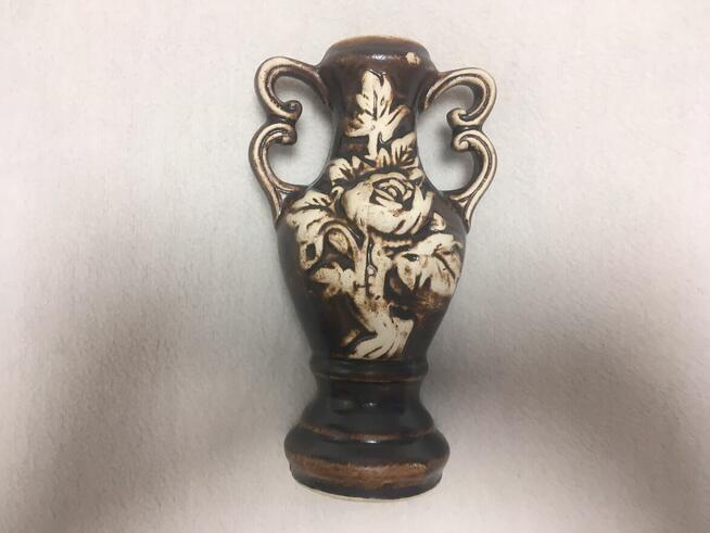 Stary bukłak karafka Lew porcelit kamionka i gratis