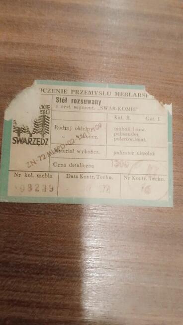 stol + 6 krzesel uzywane (prl 1972 r Swarzedz )