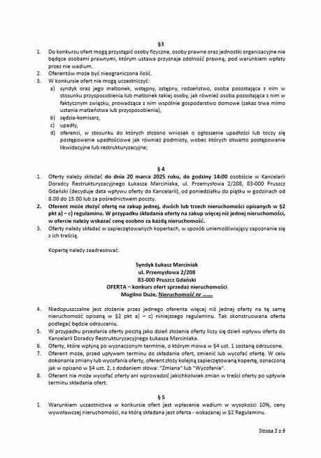 Syndyk sprzeda nieruchomość gruntową dz. nr 478.5 Mogilno Du