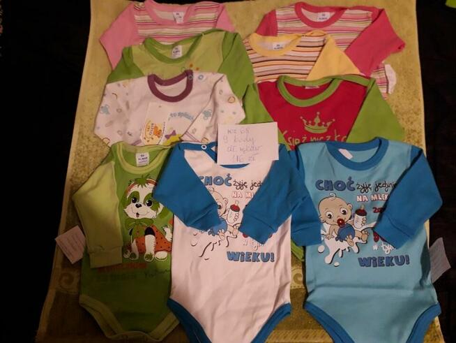 nowe pajace, śpiochy, body w rozm.68