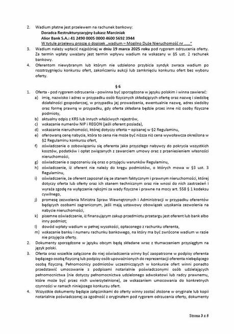 Syndyk sprzeda nieruchomość gruntową 478/4 Mogilno Duże