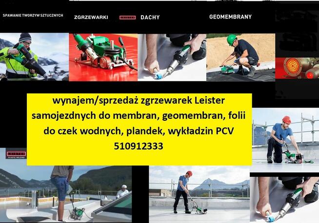 Sprzedaż wynajem usługi zgrzewanie pokryć dachowych Leister