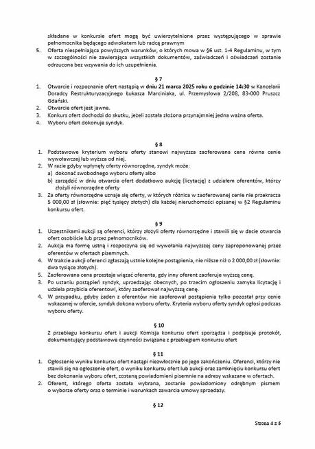 Syndyk sprzeda nieruchomość gruntową 478/4 Mogilno Duże