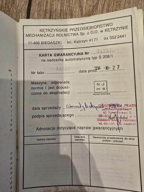 Sadzarka do ziemniakow polska kubelkowa