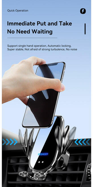 ESSAGER A4 Uchwyt / ładowarka bezprzewodowa samochodowa
