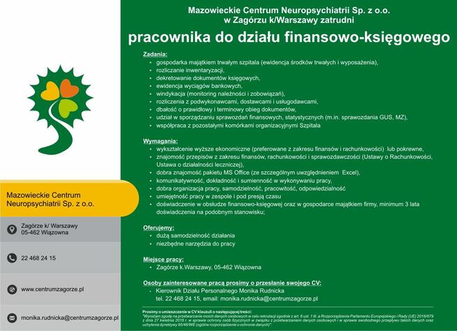 Pracownik do działu finansowo-księgowego