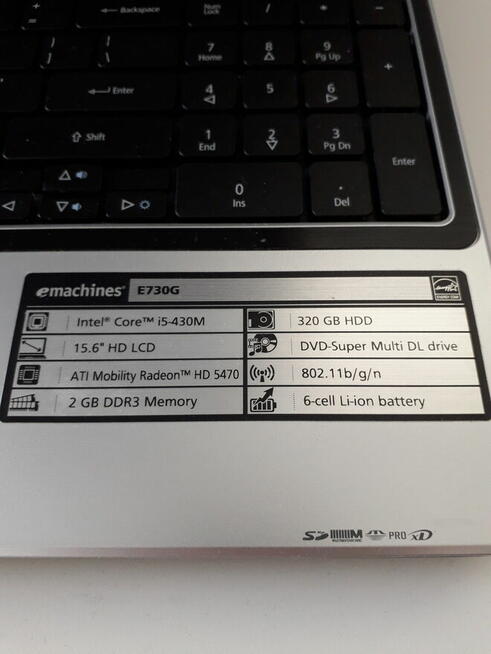 Sprzedam laptop emachines g640