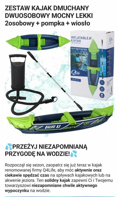 Kajak 2 osobowy nowy dmuchany